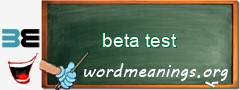 WordMeaning blackboard for beta test